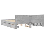 vidaXL Cadre de lit avec tête de lit gris béton 200x200 cm