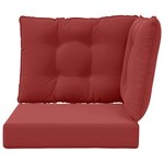 vidaXL Coussin de canapé d'extérieur 3 Pièces Bordeaux Polyester