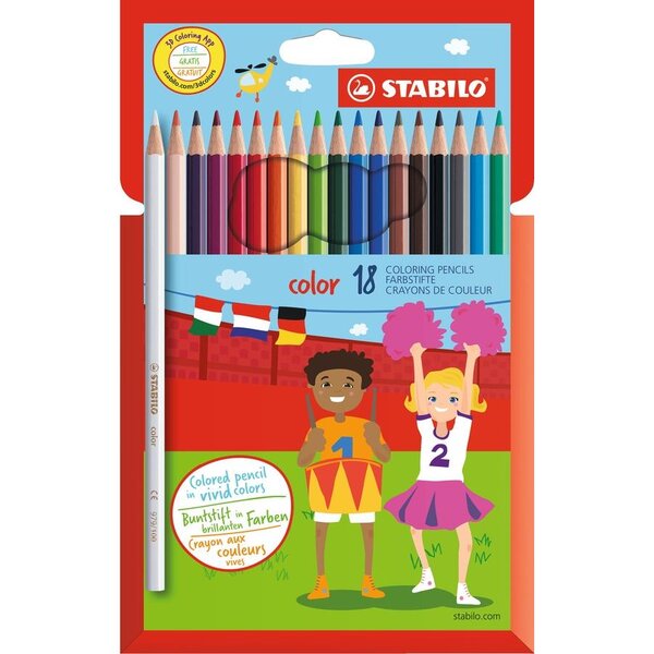 Etui de 18 crayons de couleur color assortis x 6 stabilo