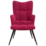 vidaXL Chaise de relaxation avec tabouret Rouge bordeaux Velours