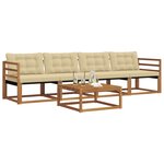 vidaXL Ensemble de canapés d'extérieur 5 Pièces Naturel et Beige