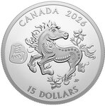 Pièce de monnaie en Argent 15 Dollars g 31.39 Millésime 2026 Lunar Year HORSE
