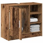 vidaXL Cabinet de salle de bain avec porte Bois Ancien 63 x 29 x 55 cm