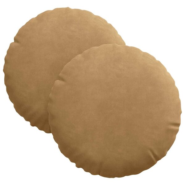 vidaXL Coussins de siège 2 Pièces Marron Ø 40 x 13 cm Velours