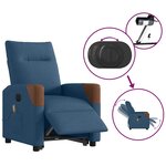 vidaXL Fauteuil inclinable de massage électrique bleu tissu