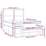 vidaXL Sommier à lattes de lit avec matelas Taupe 140x190 cm Tissu