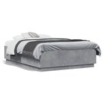 vidaXL Cadre de lit sans matelas gris béton 120x190 cm