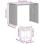 vidaXL Ensemble de bar de jardin avec coussins 7 Pièces marron poly rotin