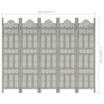 vidaXL Cloison de séparation 5 panneaux Gris 200x165 cm Bois manguier