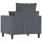 vidaXL Fauteuil Gris foncé 60 cm Velours