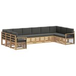 vidaXL Ensemble de canapé d'angle 10 Pièces Blanc et anthracite