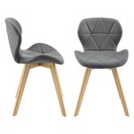 Lot de 4 chaises similicuir 81 x 57 x 49 cm gris 03_0006775