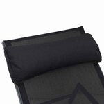 vidaXL Chaise longue Noir 197 x 54 x 86 cm Acier et textilène