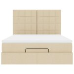 VidaXL Cadre de lit ottoman avec matelas crème 140x200 cm tissu