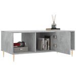 vidaXL Table basse gris béton 102x50x40 cm bois d'ingénierie