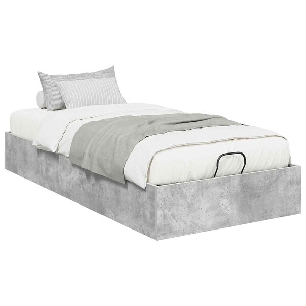 vidaXL Cadre de lit ottoman Gris béton 100 x 200 cm Bois d'ingénierie