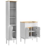 vidaXL Ensemble de mobilier de salle de bain FLORO 2 Pièces Blanc