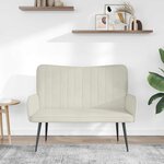 vidaXL Sofa 2 places Crème 115 x 61 x 87 cm Velours