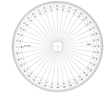 Rapporteur cercle entier grades Ø 25 cm