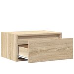 vidaXL Tables de chevet murales avec lumières LED 2 Pièces chêne sonoma