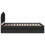 vidaXL Cadre de lit avec tête de lit Noir 120 x 200 cm Pin massif