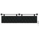 vidaXL Tête de lit suspendue Avec lumière LED Noir Velours