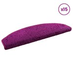 vidaXL Tapis d'escalier auto-adhésifs 15 Pièces Violet 80 x 24 5 x 3 5 cm