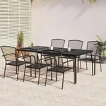 vidaXL Ensemble à manger de jardin 7 Pièces anthracite acier
