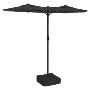 vidaXL Parasol de jardin à double tête avec LED anthracite 316x145 cm