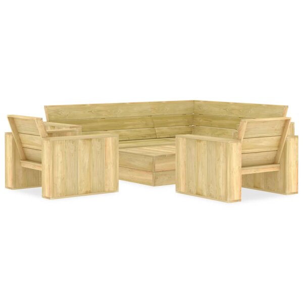 Salon de jardin meuble d'extérieur ensemble de mobilier 4 pièces bois de pin imprégné 02_0016223