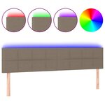 vidaXL Tête de lit à LED Taupe 200x5x78/88 cm Tissu