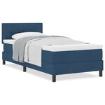 vidaXL lit à ressorts avec matelas bleu 100x200 cm tissu