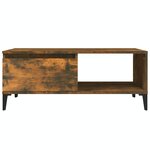 vidaXL Table basse Chêne fumé 90x50x36 5 cm Bois d'ingénierie