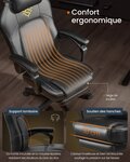 Fauteuil gaming chaise de bureau ergonomique avec repose-pieds chaise gamer avec appui-tête PU hauteur réglable noir 12_0006073