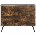vidaXL Cabinet de chevet avec tiroir Chêne fumé 62 x 34 5 x 47 5 cm