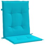 vidaXL Coussins de chaise à dossier bas 4 Pièces turquoise tissu