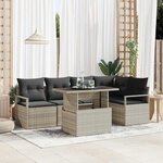 vidaXL Ensemble de canapé de jardin 6 Pièces Gris clair 100 x 55 x 73 cm