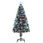 vidaXL Arbre de Noël pré-éclairé avec support et LED 120 cm fibre optique