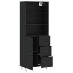vidaXL Buffet haut Noir 69 5x34x180 cm Bois d'ingénierie