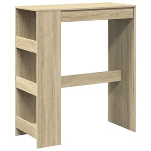 vidaXL Table de bar avec étagères chêne sonoma bois d'ingénierie