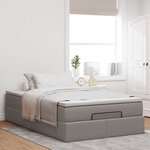 VidaXL Cadre de lit ottoman avec matelas taupe 120x190 cm tissu