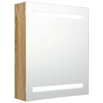 vidaXL Armoire de salle de bain à miroir LED chêne 50x14x60 cm