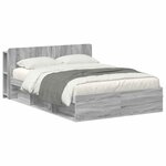 vidaXL Cadre de lit avec rangement Sonoma gris 140 x 200 cm
