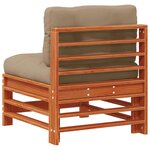 vidaXL Sofa de jardin milieu Pin massif Brun Ciré