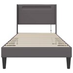 vidaXL Cadre de lit avec bandes LED Gris 80 x 200 cm Simili cuir