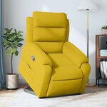 vidaXL Fauteuil inclinable Jaune Velours