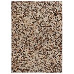 vidaXL Tapis Cuir véritable Patchwork 80 x 150 cm Carré Marron/Blanc