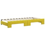 vidaXL Lit de jour avec gigogne et tiroirs jaune 90x200 cm velours