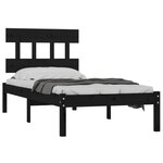 vidaXL Cadre de lit sans matelas noir 100x200 cm bois massif