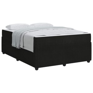 vidaXL Cadre de lit avec matelas Noir 160 x 200 cm tissu